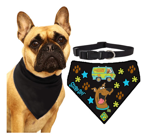 Bandana Mascota Mediana  Pequeña Collar Ajustable Scooby Doo