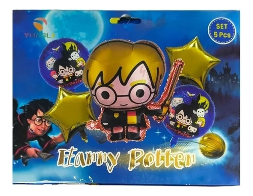 Kit De 5 Globos Harry Potter Hogwarts