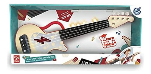 Hape Learn: Ukelele Electrónico Rojo Con Modo Inclinado