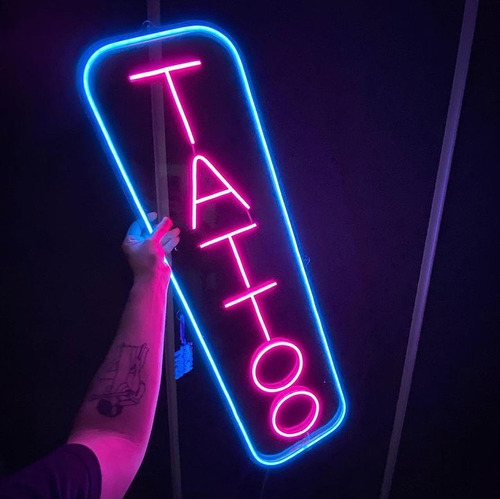 Neon Tattoo Sign Stock Photo  Download Image Now  Store Sign Tattoo Neon  Lighting  iStock
