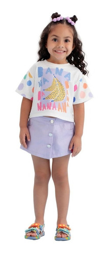 Conjunto Infantil Lilás Banana Mon Sucré Fruta Cor 21200
