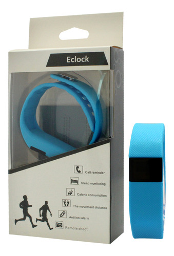 Pulsera De Silicona Eclock Ek-h6 Health Blue Para Unisex