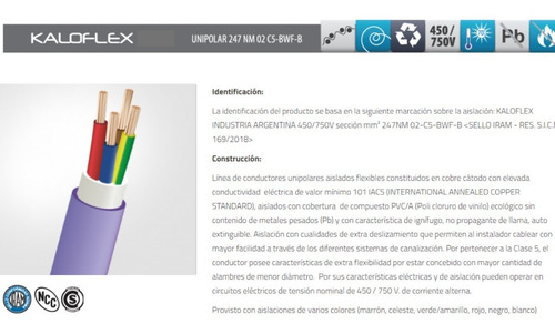 Cable Kalop Subterraneo 4x6 Normalizado X 25mt