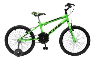 Bicicleta Aro 20 infantil KRS Verde Com Rodinhas