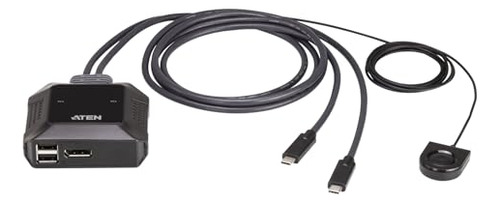 Conmutador Kvm Aten Us3312 2 Puertos 4k Displayport Usb-c