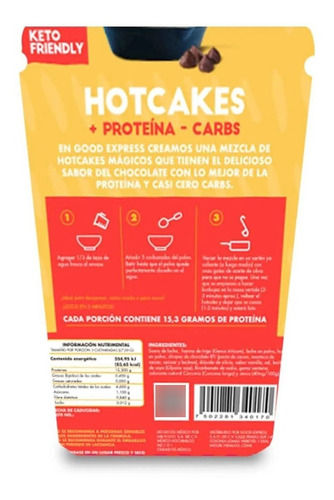 Imagen 2 de 2 de Harina Hot Cakes Keto Friendly Proteína 15g Chispa Chocolate