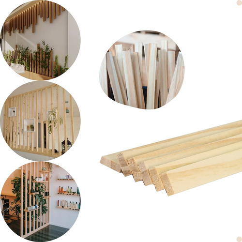 40 Ripas De Madeira Pinus 2x0,5x65 Para Artesanato