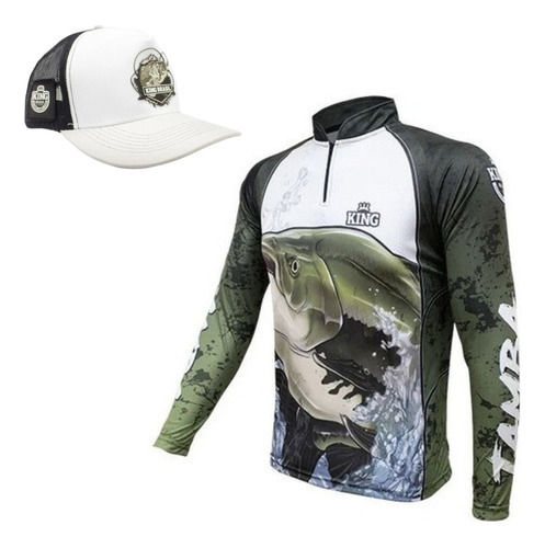 Remera Camiseta + Gorro Protección Uv50 Pesca Playa