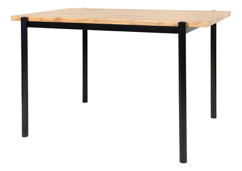 Comedor Rectangular 4 Sillas Mdf/metal Moderno Minimalista Natural Liso