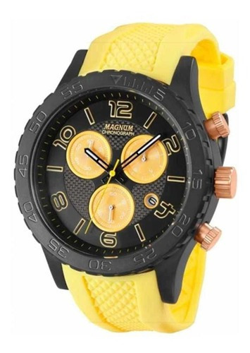 Relógio Magnum Masculino Cronografo Ma33504y Amarelo Preto