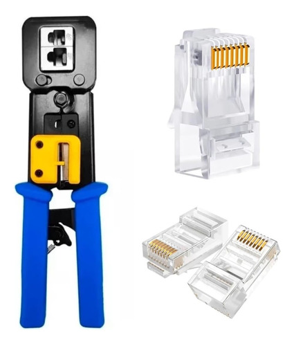 Alicate De Crimpar Ez Crimp + 100 Conectores Rj45 Vazados