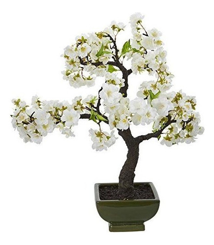 Casi Artificial Flor De Cerezo Bonsai Arbol Artificial, Blan