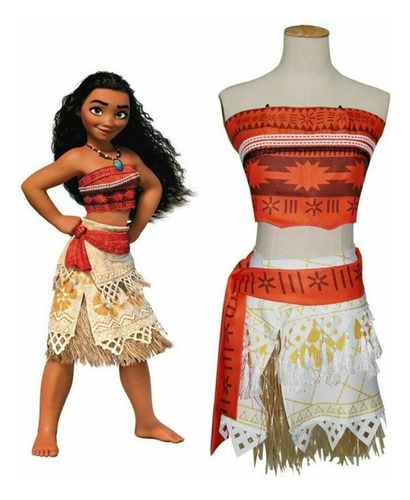Disfraz De Princesa Hawaiana De Moana Para Adultos Y Niños Y