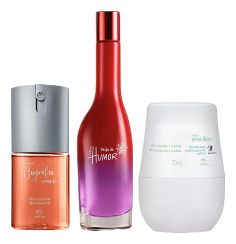 Natura Kit Humor Beijo Femenino 75ml +kit Exclusivo Tododia 