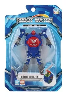 Robot Watch Pop Toys Relogio E Robo 2 Em 1 Azul Multikids