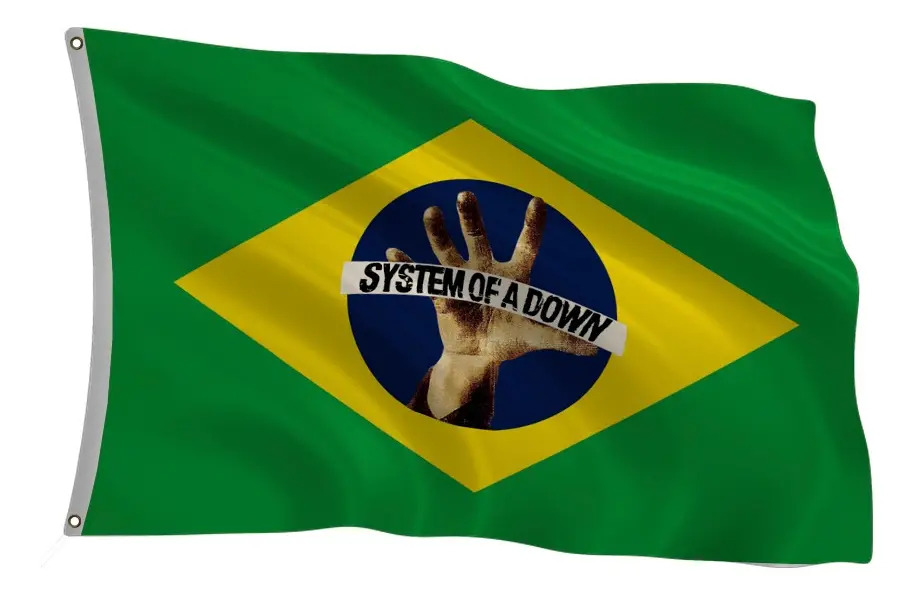 Bandeira Brasil System Of A Down Show Grande Up 140x100cm