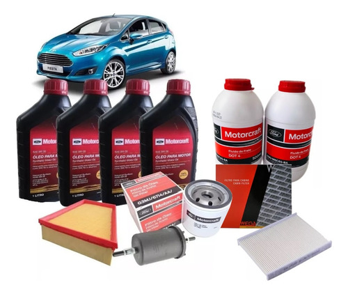 Kit Óleo 5w30 E Filtros Originais Ford New Fiesta 2010-2019