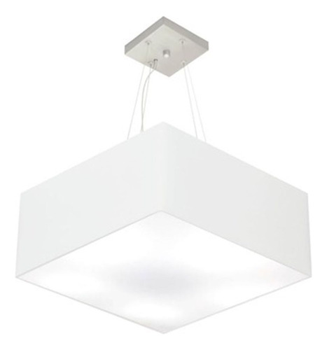 Lustre Pendente Quadrado Md-4040 Cupula Tec 21/50x50 Branco