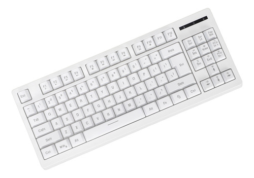 Teclado Inalámbrico Blanco Blanco De 87 Teclas, 2.4 G, Bater