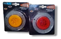 Comprar Mica Led Lateral Redonda 6 Led Borde Cromado Ámbar\u002Frojo.