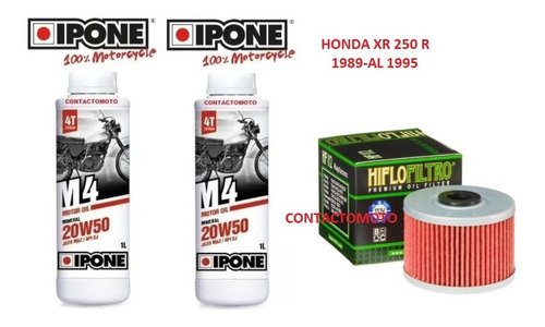 Kit Service Honda Xr250r 1989/95 Ipone +hiflo Aceite+ Filtro