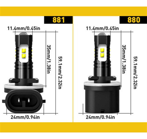 Kit De Focos Led 9005 9006 881 Para Chevrolet S10 Pickup 98-