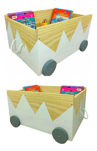 Kit 2 Caixotes Baús Toy Box G Organizador De Brinquedos