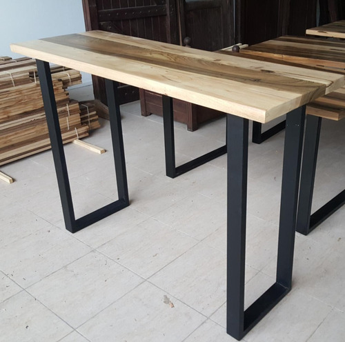 Imagen 2 de 10 de Desayunador Malcom 40x120cm Industrial Madera Guayubira