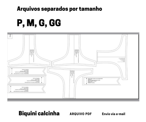 Imagem 4 de 4 de Molde Digital Biquini Calcinha Com Amarração Lateral