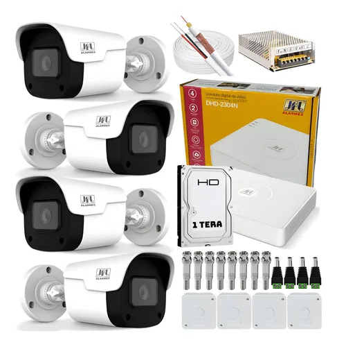 Kit 4 Câmeras De Segurança 2mp + Dvr 4 Canais +hd 1 Tera Jfl
