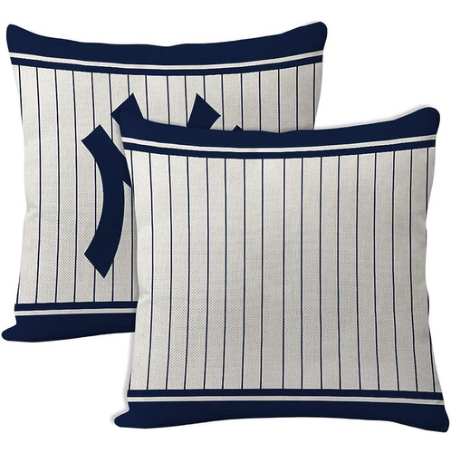 2pcs Estilo Béisbol Tiro Fundas De Almohada 18 X 18 Pulgadas