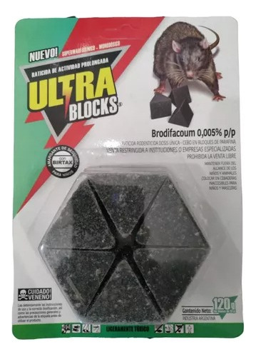 Veneno Ultra Block Cebo Ratas X 120 Gr