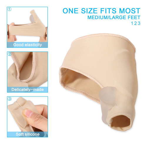 Protector Corrector De Juanetes Ortopedico Gel Silicona Par Color Beige
