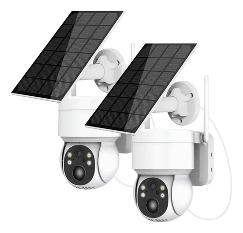 02 Unidades Camara Ip Solar Wifi Bateria Recargable