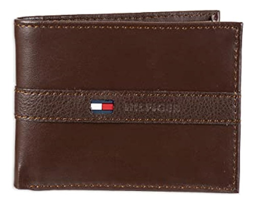 Billetera De Cuero Tommy Hilfiger Para Hombre, Delgada, Pleg