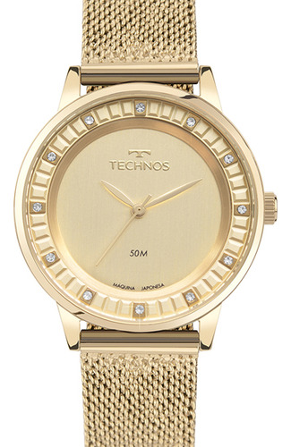Relógio Technos Feminino Brilho Dourado 2035mzc 1d