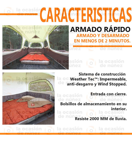 Imagen 5 de 9 de Carpa 8 Personas Instant Cabin Coleman Camping Autoarmable