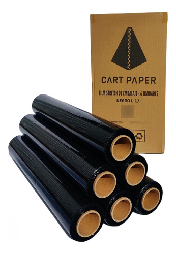 Film Stretch Alusa Negro Caja 6 Rollos 220m / Cart Paper