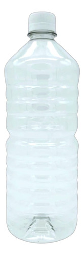 Botella Agua Pet Cristal 1lt Con Tapa Seguridad (10 Pzas)