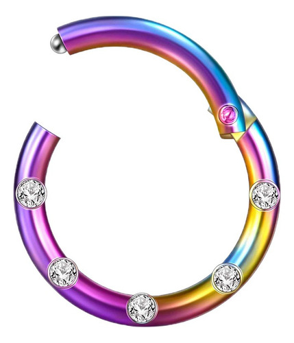 16g Anillo De Nariz De Acero Septum Clicker Helix Pendientes