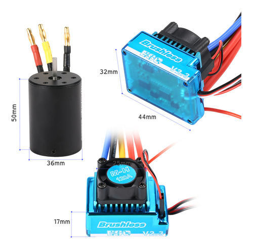 . 3650 3900 Kv Sin Escobillas Y 120 A Esc For Coche 1/10