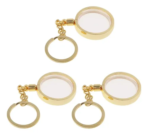 PATIKIL Monedero Llavero Redondo 30mm | Soporte Metal Para Monedas Medallón | Cubierta Protectora Cierre A Presión | Color Dorado