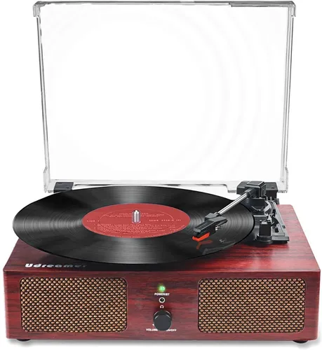 Reproductor De Vinilo Vintage Con Tocadiscos Bluetooth