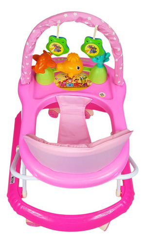 Andadera Para Bebe Plegable, Andador 8 Llantas De Gel Color Rosa