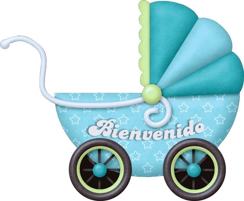 30 Souvenir+6 Centros+1 Gigante Baby Shower Coche Celeste Ca