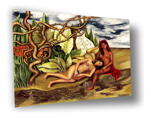 Lienzo Canvas Arte Frida Kahlo Dos Desnudos En Bosque 100x76