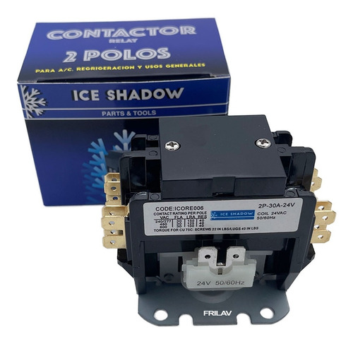 Contactor 2 Polos 24v 30 Amp Refrigeracion Aire Acondiciona