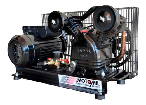 Compressor de ar elétrico portátil Motomil CMV-10PL / ADI monofásica 400mL 2hp 127V/220V 60Hz preto