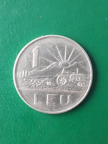 Moneda Rumania 1966 1 Leu Tractor 