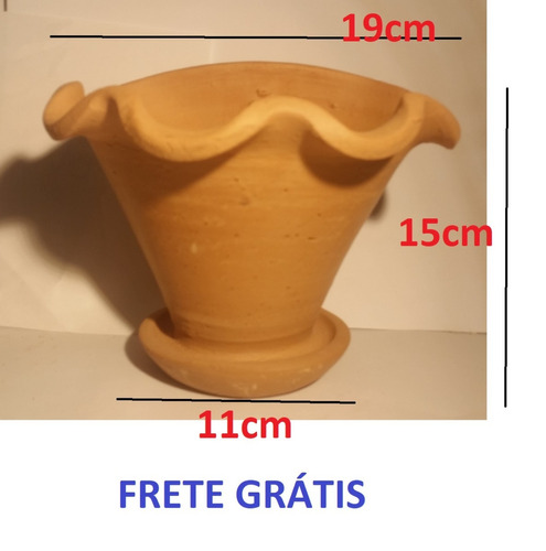 Vaso Barro Parede Com Prato Vertical Babado 10 Peças